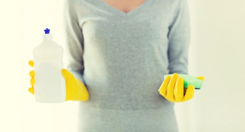 Service van and carpet cleaning tools used for a customer appointment
